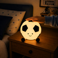 Cute Football LED Silicone Night Light for Kids Bedroom | Soft Touch USB Rechargeable Bedside Lamp