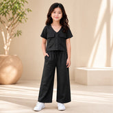 BLACK DOUBLE POKET SHIRT KIDS WEAR