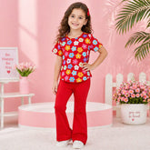 Charming Red Cotton Jersey Playground Outfit for Kids