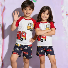 RED TRUCK SHORT SET