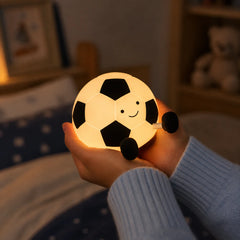 Cute Football LED Silicone Night Light for Kids Bedroom | Soft Touch USB Rechargeable Bedside Lamp