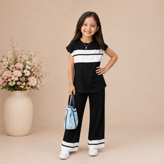 Black  Sando Panal Printed Kids Wear