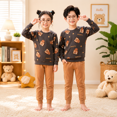 BROWN COOKIE PRINTED KIDS WEAR