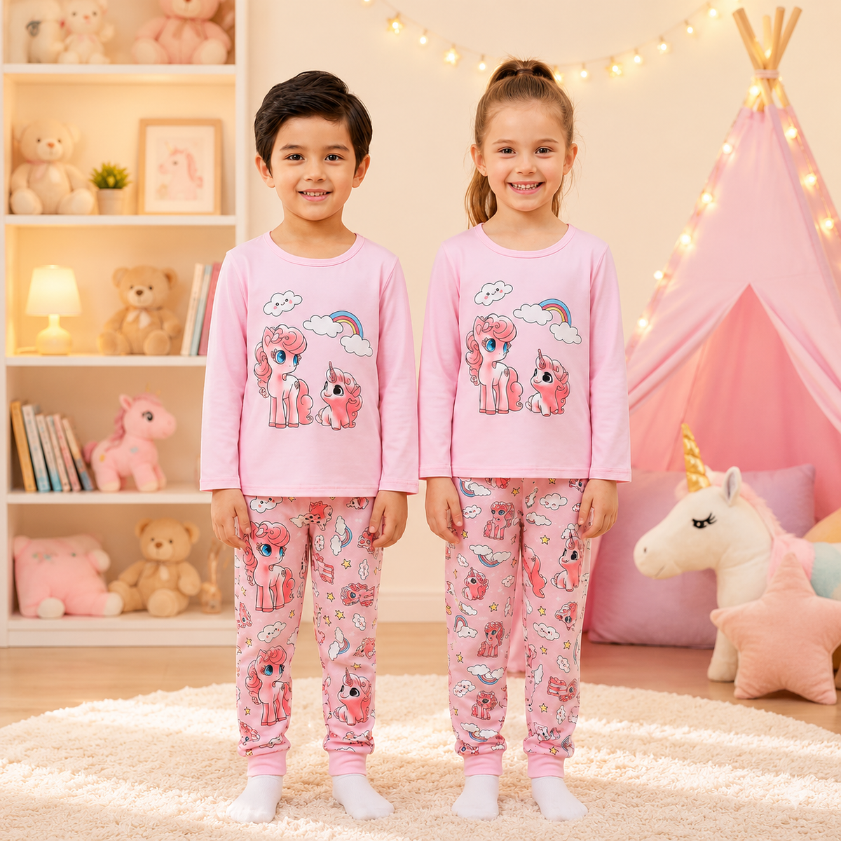 Cute Pony & Unicorn Pajama Set 🌈🐴