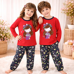 MEHROON SLEEPY PRINTED KIDS WEAR