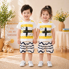 AEROPLANE PRINTED SHORT SLEEVE KIDS WEAR