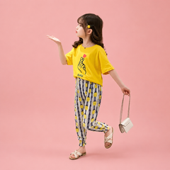YELLOW QUEEEN PRINTED KiDS WEAR